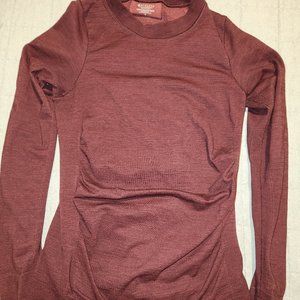 Athleta Foresthill Ascent Seamless Top Burgundy Size S